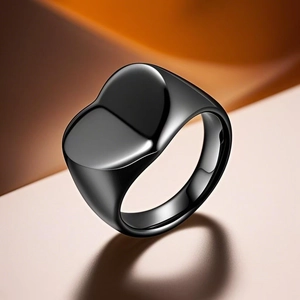 Stainless Steel Signet Ring For Women Men Geometric Heart Square Round Minimalist Polished Fashion Jewelry Band Ring Gift