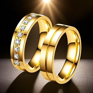 Anelli di Coppia in Acciaio Inossidabile Con Strass Fascia della Promessa per Uomo Donna Incisione Forever Love Motivo a Cuore