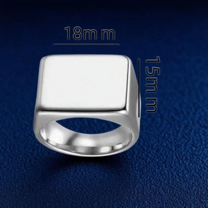 Minimalistischer Titanstahl Siegelring Für Herren Damen Quadrat Herz Geometrisch Gold Silber Schwarz Schmuck Ring