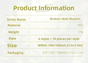 Detaillierte Spezifikationstabelle für PET-Wandlochaufkleber für DIY-Scrapbooking