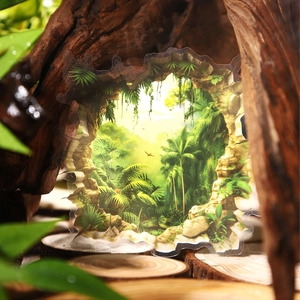 3D tropisch regenwoud stickers met muurbreuk effect voor DIY plakboek decoratie