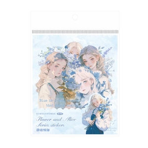 Deko-PET-Aufkleber der Serie Blumen und Alice mit Mädchen- und Blumenmotiven, 30 Stück