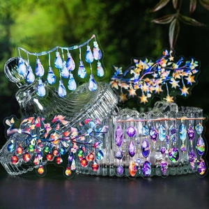 Autocollants décoratifs PET fleurs et lanternes pour DIY sur bocal en verre sur fond de forêt