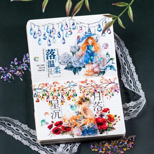 Autocollants esthétiques pour journaux DIY avec filles romantiques et motifs floraux