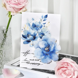 Autocollants en PET Floraux Vintage Marquage à Chaud Fleur Aquarelle Fille Décalcomanies Décoratives Translucides Pour Scrapbooking DIY