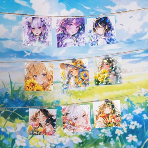 Autocollants PET holographiques de fleurs pour scrapbooking avec finition brillante