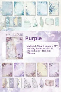 Dettaglio macro di adesivi floreali retrò in materiale PET per decorazione scrapbooking