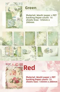 Set dettagliato di adesivi PET floreali rococò con rose vintage e farfalle
