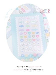 Détail d'autocollants PET couleur macaron avec abréviations mensuelles et index numériques