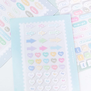Autocollants Record my life aux tons pastels pour scrapbooking avec étiquettes de mois