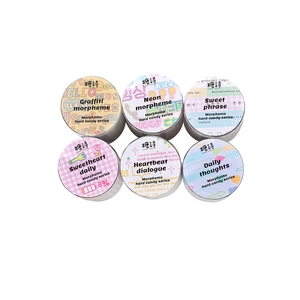 Lot de six rouleaux de ruban adhésif washi Morpheme Hard Candy avec motifs typographiques