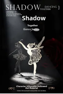 Detailed laser-cut silhouette paper of ballet dancers for DIY journaling and scrapbooking