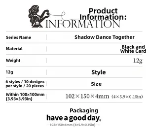Detailed product specifications for Shadow Dance silhouette card set 20 pieces