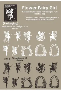 Detail display of 20pcs fairy silhouette paper cutouts for DIY scrapbooking material
