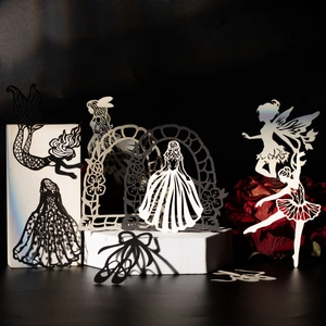 Shadow Dance Together Series Silhouette Hollow Out Paper Art DIY Scrapbooking Decorative Silhouette Card Material Paper