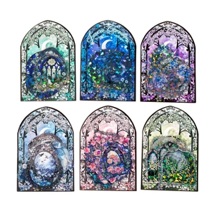 Lace Garden series vintage PET stickers with holographic 3D laser effect for DIY journaling