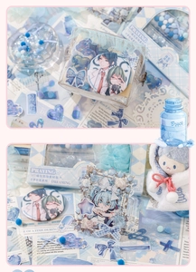 Kit déco bleu pour sac ita avec dentelle, rubans et perles de la série Dream Wish