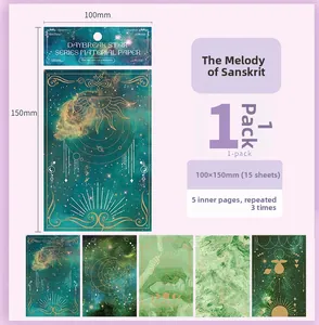 Détail du papier décoratif vintage Daybreak Star pour scrapbooking avec motifs célestes