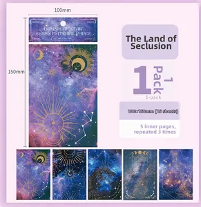 Détail du papier scrapbooking Daybreak Star avec motifs d'étoiles dorées oniriques