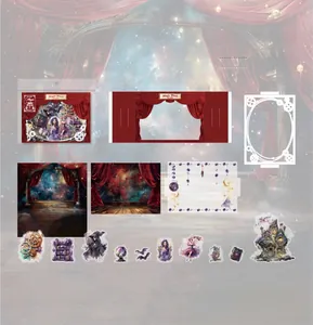 Macro view showing 15 pieces of magic witch themed stickers and decorative paper materials