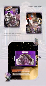 Detail of Phantom of the Opera paper theater stickers with vintage Victorian design