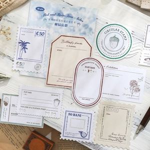 Retro hollow stationery cards with vintage post and botanical designs for scrapbooking