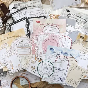 Vintage hollowed-out scrapbook paper set with 10 pcs retro lace material for journals