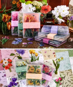 Detailed macro view showing vintage floral paper texture for scrapbooking and DIY crafts