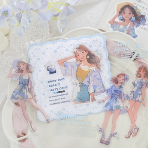 Summer Dream series PET girl stickers for DIY scrapbooking and decorative journaling
