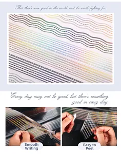 Detail of multi-color holographic chain pattern tapes for DIY journaling with easy tear feature