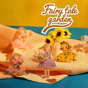 Fairy Garden PET stickers featuring vintage cartoon girl designs for DIY planners