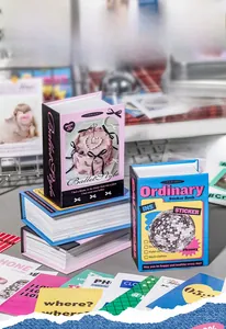 Detailed view of American vintage scrapbooking material books with ballet theme covers