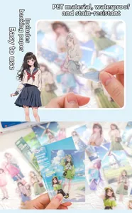 Waterproof PET stickers detail with dopamine summer fashion theme for DIY scrapbooks