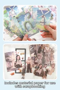 Detailed view of vintage fashion magazine stickers for DIY journaling and scrapbook decor