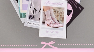 Detail of vintage aesthetic collage with pink balletcore Mary Jane shoes and lace socks