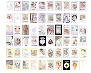 6x10 grid layout of 60 vintage American decorative paper stickers for journaling