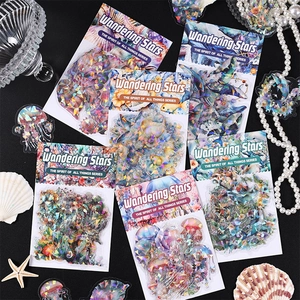 Wandering Stars Series PET Decorative Stickers Pack Holographic Ocean Theme Journal DIY Craft Supplies Scrapbooking Stickers