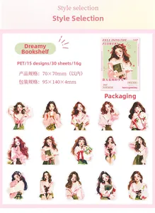 Detail view of 15 character sticker designs for Dreamy Book Sea PET scrapbook set