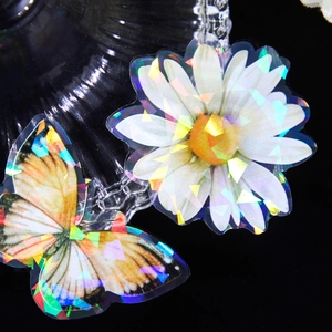 Butterfly Flower Holographic Stickers Shell Light Laser Deco Stickers For Scrapbooking DIY Journaling Arts And Crafts