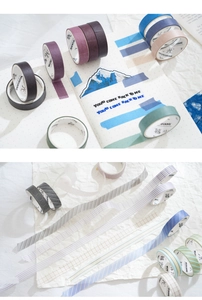 Detail of 10-roll candy color washi tape set with solids, stripes and grid patterns
