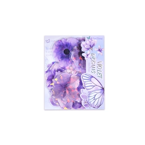 Violet Dreams floral butterfly stickers with shiny iridescent shell light effect 60pcs