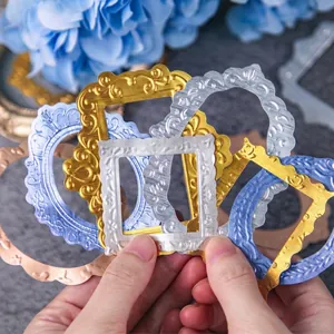 Retro Story embossed decorative frames set with vintage metallic textures and patterns