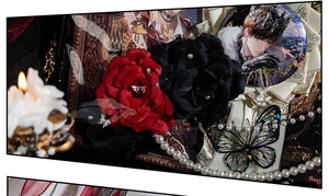 Gothic Ita-Bag decoratieset met fluwelen rozen, anime-badge en laser vlinder