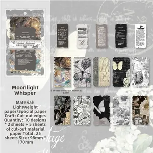 Détails de 25 papiers de scrapbooking vintage avec bordures en dentelle et motifs papillons