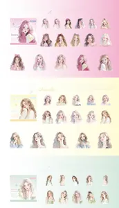 Detailed PET sticker sheets for journaling featuring 15 anime girl character designs