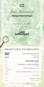 Detailansicht der Vintage-Spitzen-Dekorpapiere für Scrapbooking und Journaling-Kunst