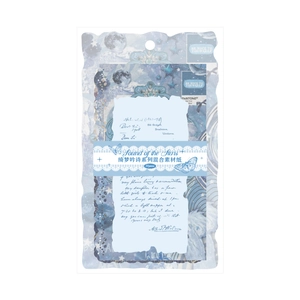 Vintage Bastelpapier-Set in Blau mit Mond- und Sternmotiven für Scrapbooking