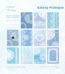Detailliertes blaues Vintage-Spitzenpapier-Set mit 10 Mustern für Scrapbooking-Deko