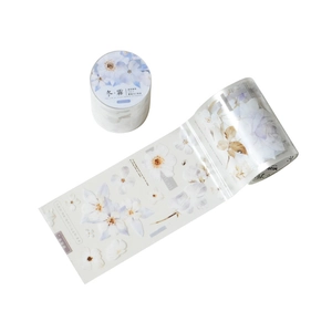 Twilight Forest PET tape with blue and white floral patterns for DIY scrapbooking
