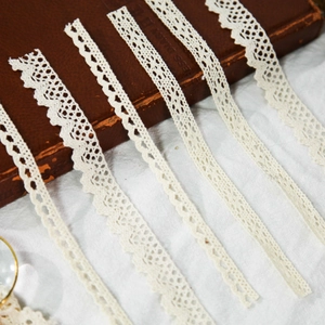 Cintas de encaje de algodón blanco crema vintage para manualidades y scrapbooking
